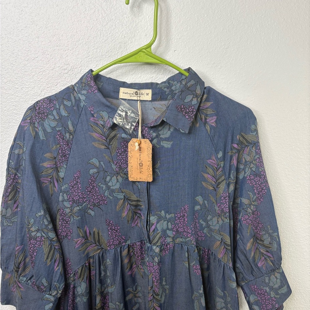 NWT-Natural Life Tiered Floral Dress Size Medium - Picture 2 of 8